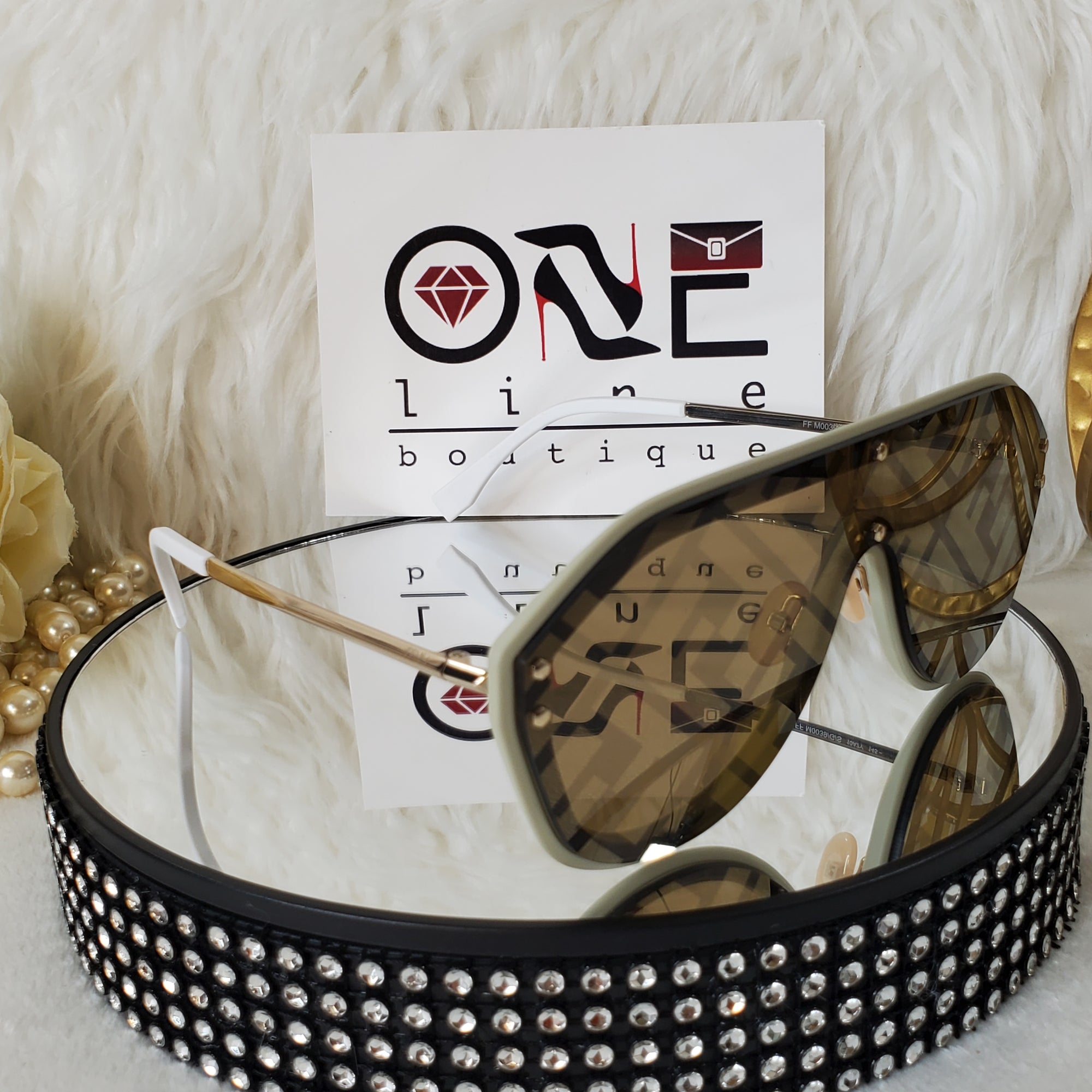 Fendi Black/Grey Monogram FF M0039/G/S Shield Sunglasses Fendi | TLC
