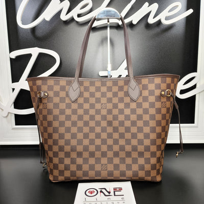 Louis Vuitton Damier Ebene Neverfull mm Pouch Only with Rose Ballerine Interior