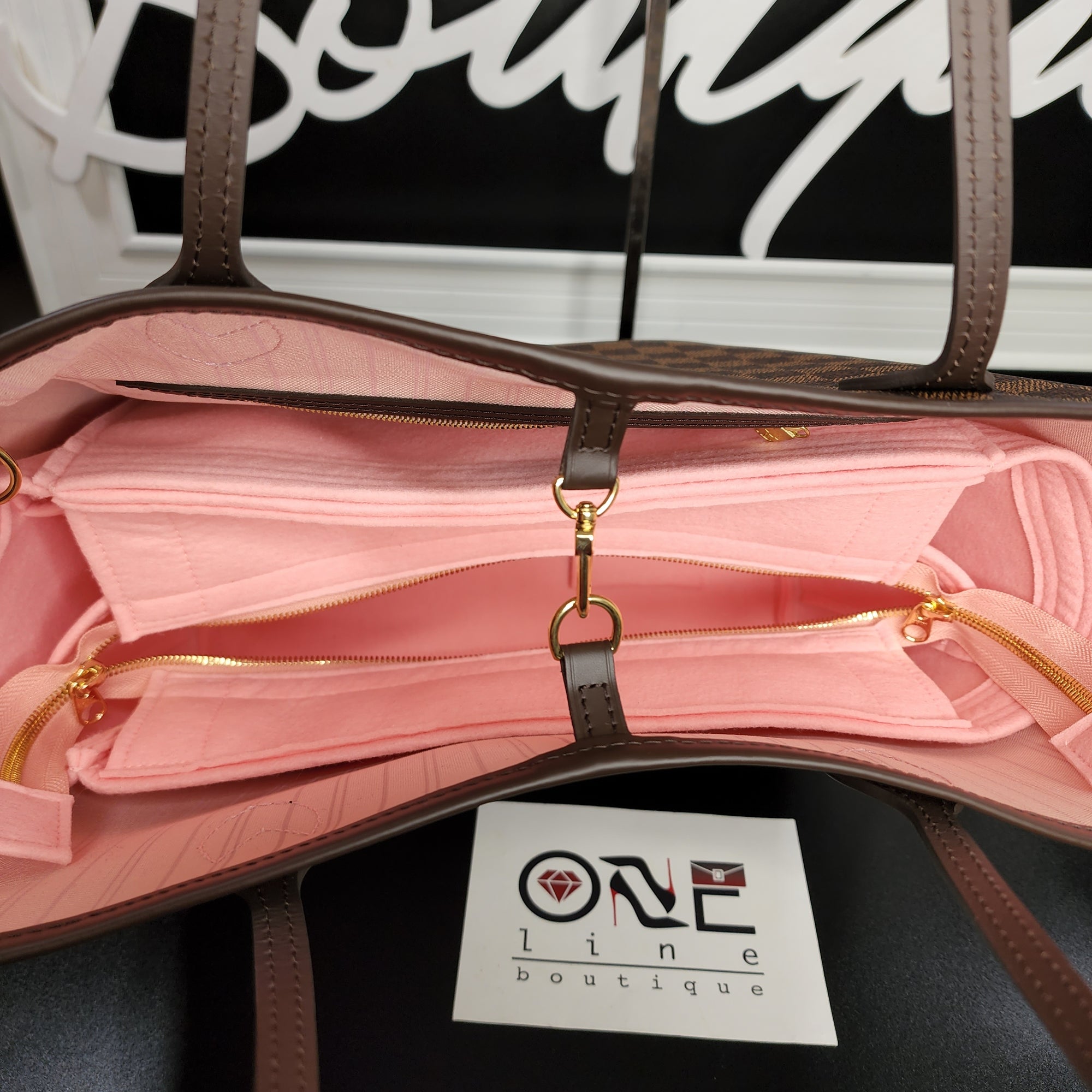 Louis Vuitton Damier Ebene Ballerine Pink Neverfull MM Tote Bag