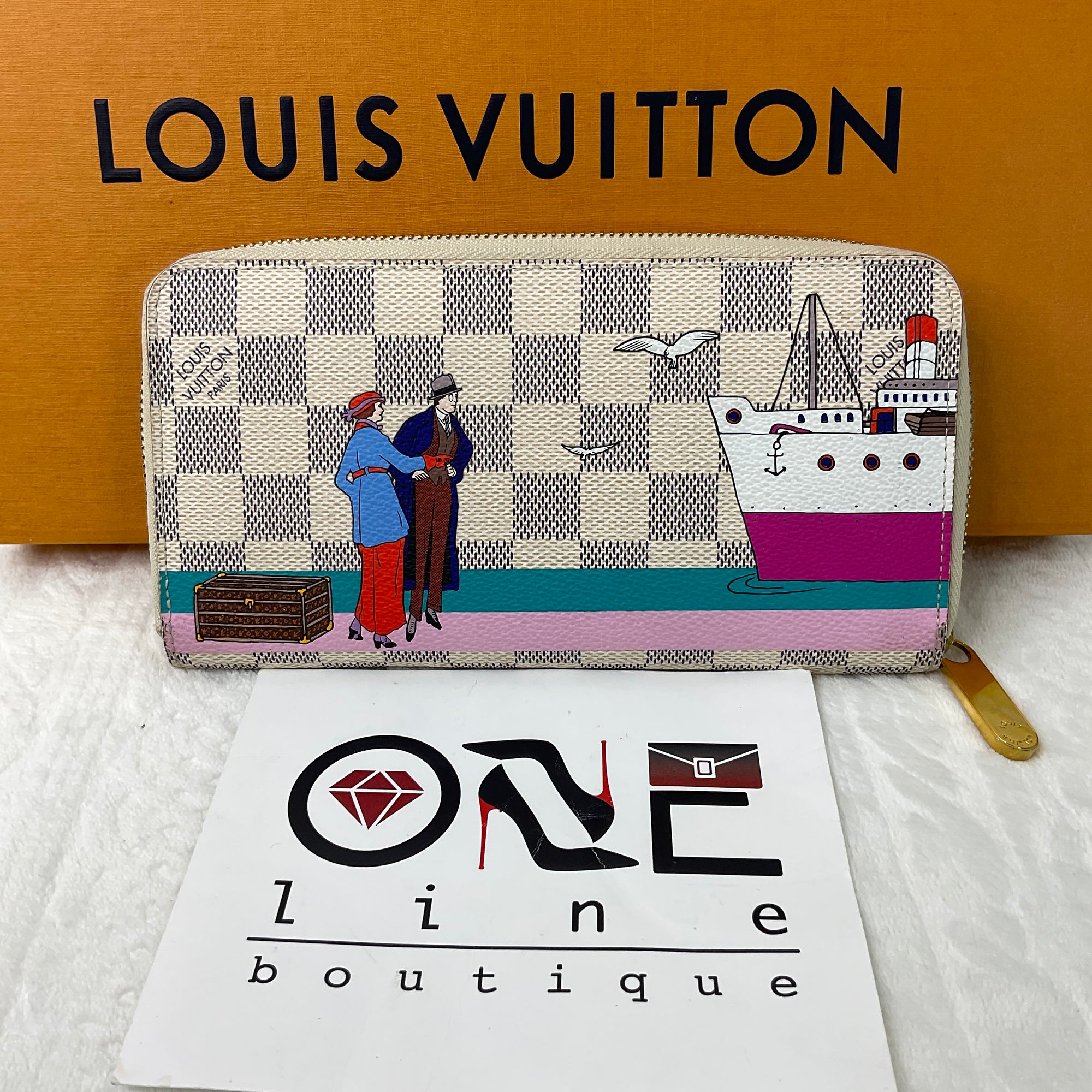 Louis Vuitton Damier Azur Canvas Transatlantic Cruises Zippy